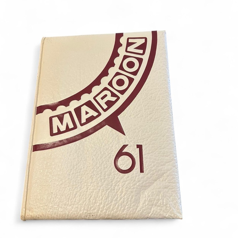 Vintage Cream and Maroon Notebook